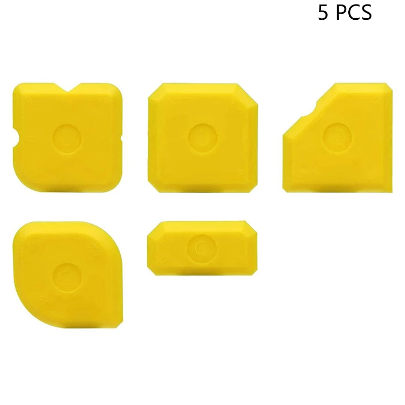 5-Piece Silicone Caulk Scraper & Grout Finishing Spatula Set Caulk Finishing Tool Set Qst A2