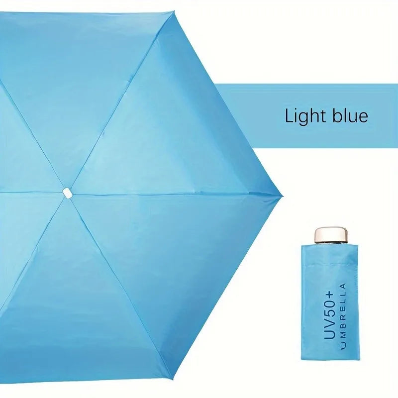 Ultra-Light Mini 5-Fold UV Pocket Sun Umbrella for Women Folding Sun Umbrella Qst