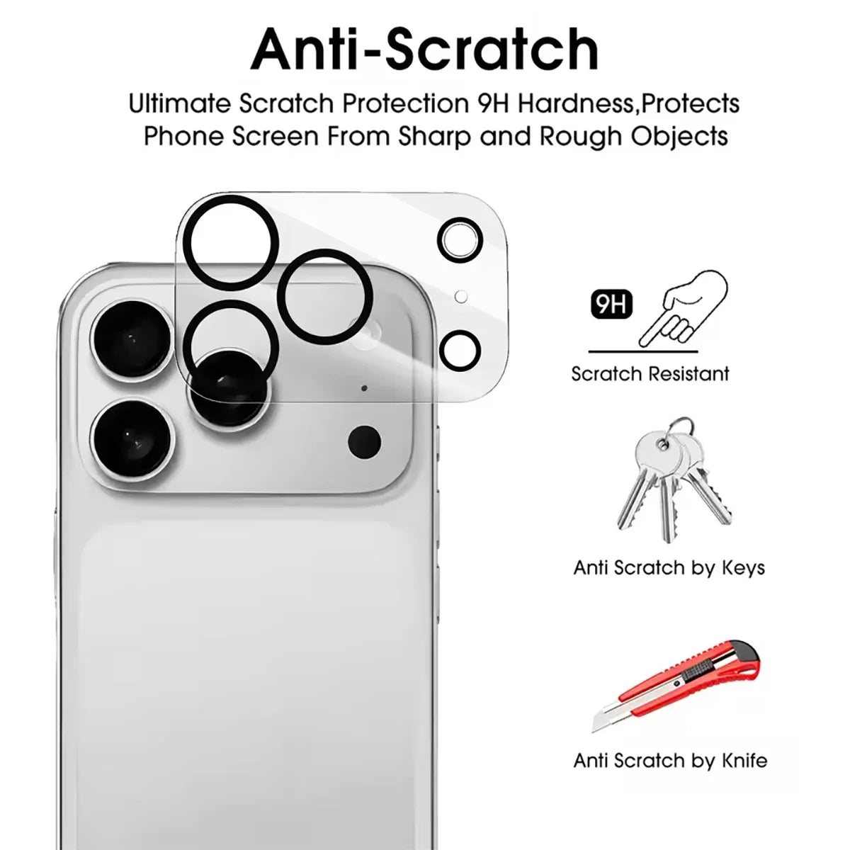 5-Pack Tempered Glass Camera Lens Protector – iPhone 17 Camera Lens Protector Qme