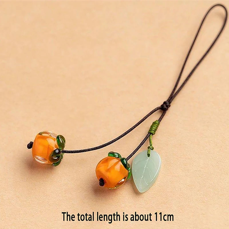 Glazed Persimmon Phone Chain – Retro Chinese Style Pendant Phone Chain Pendant Qst