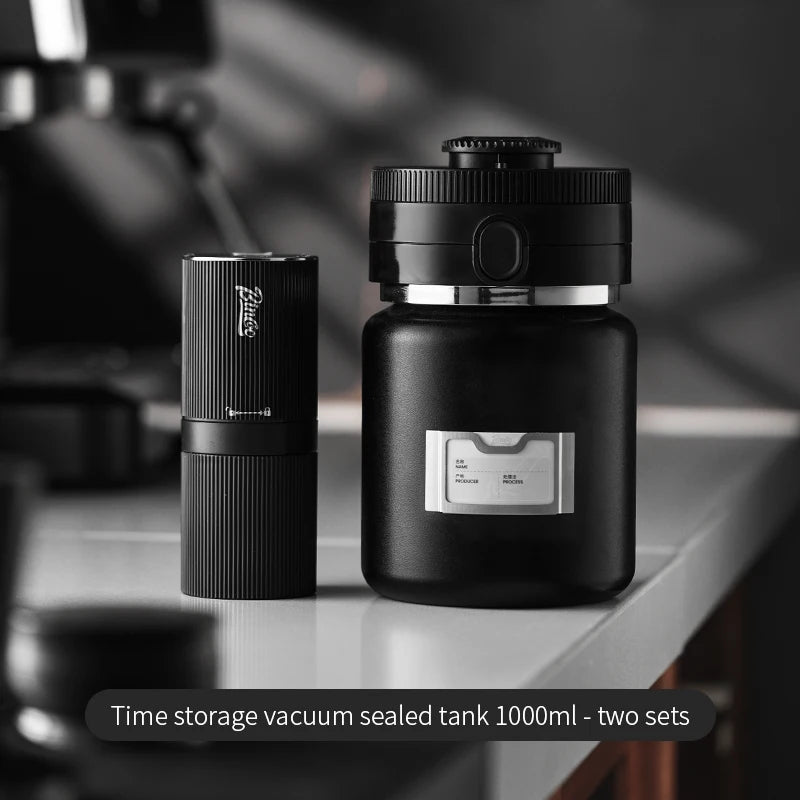 Bincoo 1000ML Vacuum Sealed Coffee Bean Storage Jar | Stainless Coffee Storage Canister Qst A 2Pcs Set