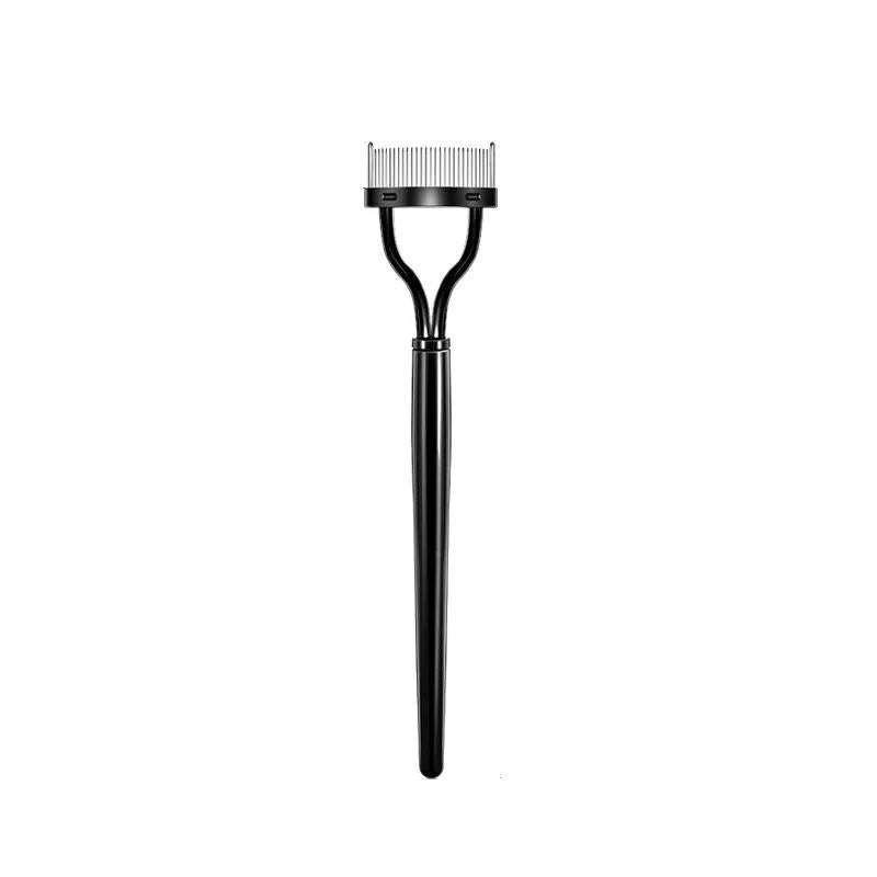 Metal Eyelash Curler & Foldable Lash Separator Brush Comb Eyelash Curler Comb Qme black MZ44851
