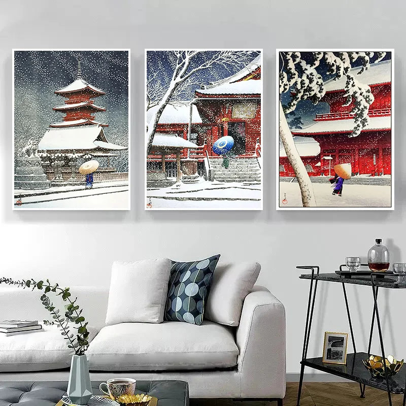 Kawase Hasui Japanese Landscape Canvas Poster | Wall Art Print Canvas Wall Art Qst