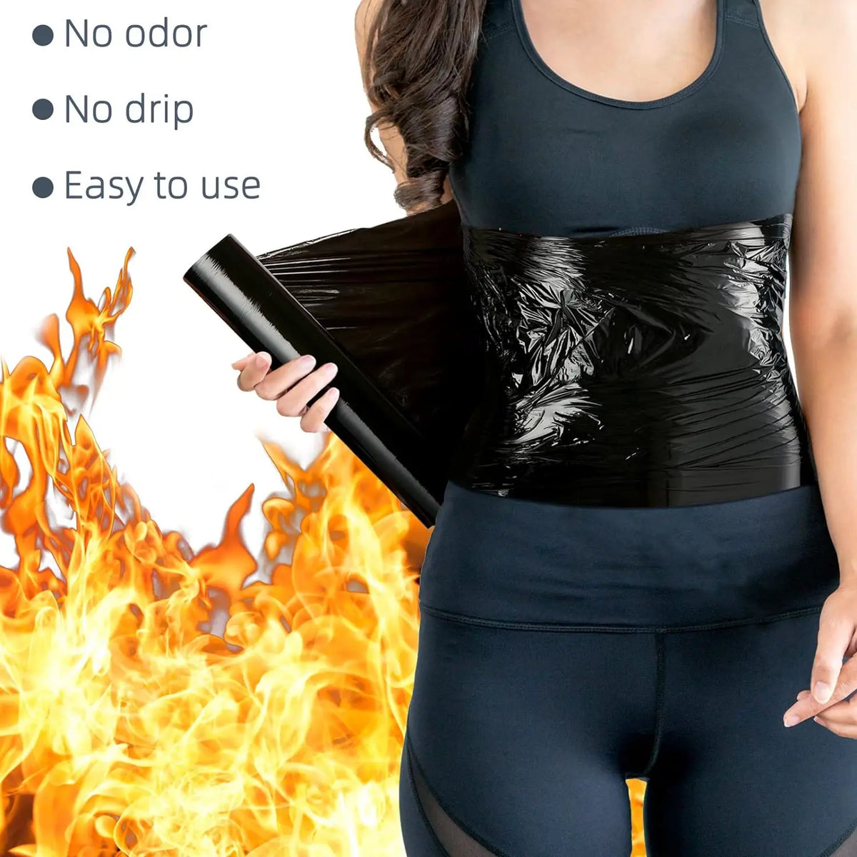 VamsLuna 60M Black Body Wrap Roll – Waist Sweat Film Body Wrap Roll Qst