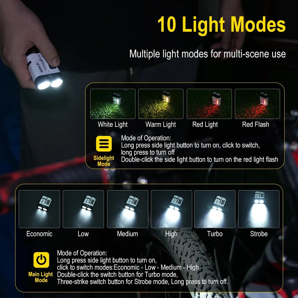 BORUiT U6 1600LM EDC Keychain Flashlight IP68 USB-C LED Keychain Flashlight Qst