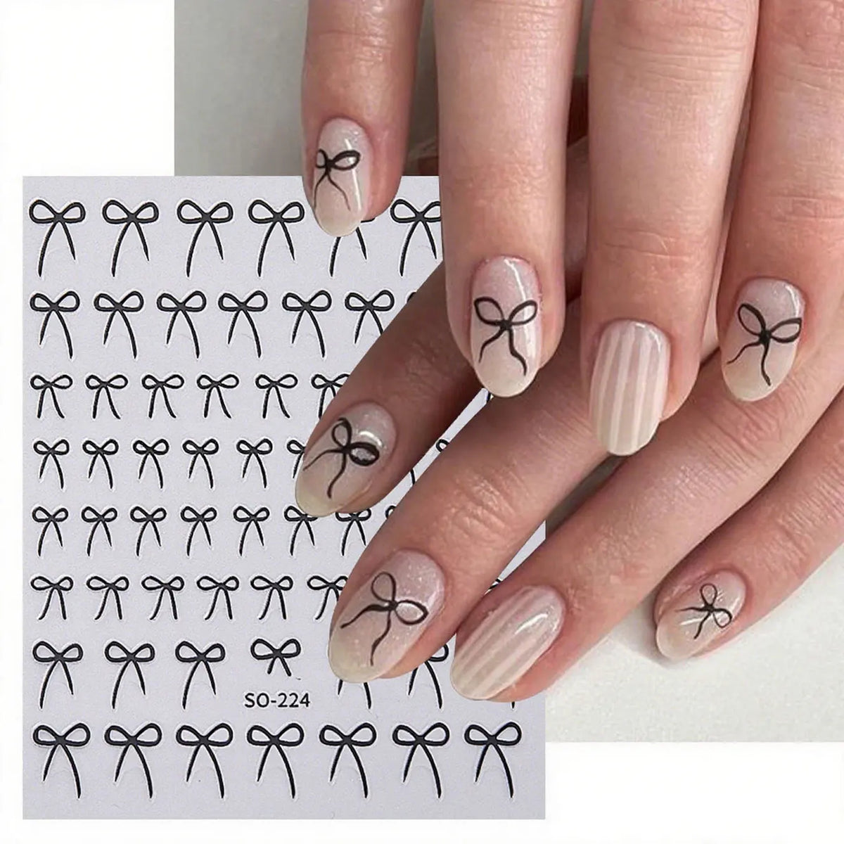 3D Bow Nail Art Stickers – Red Black Pink Bowknot Charms Nail Art Stickers Qme