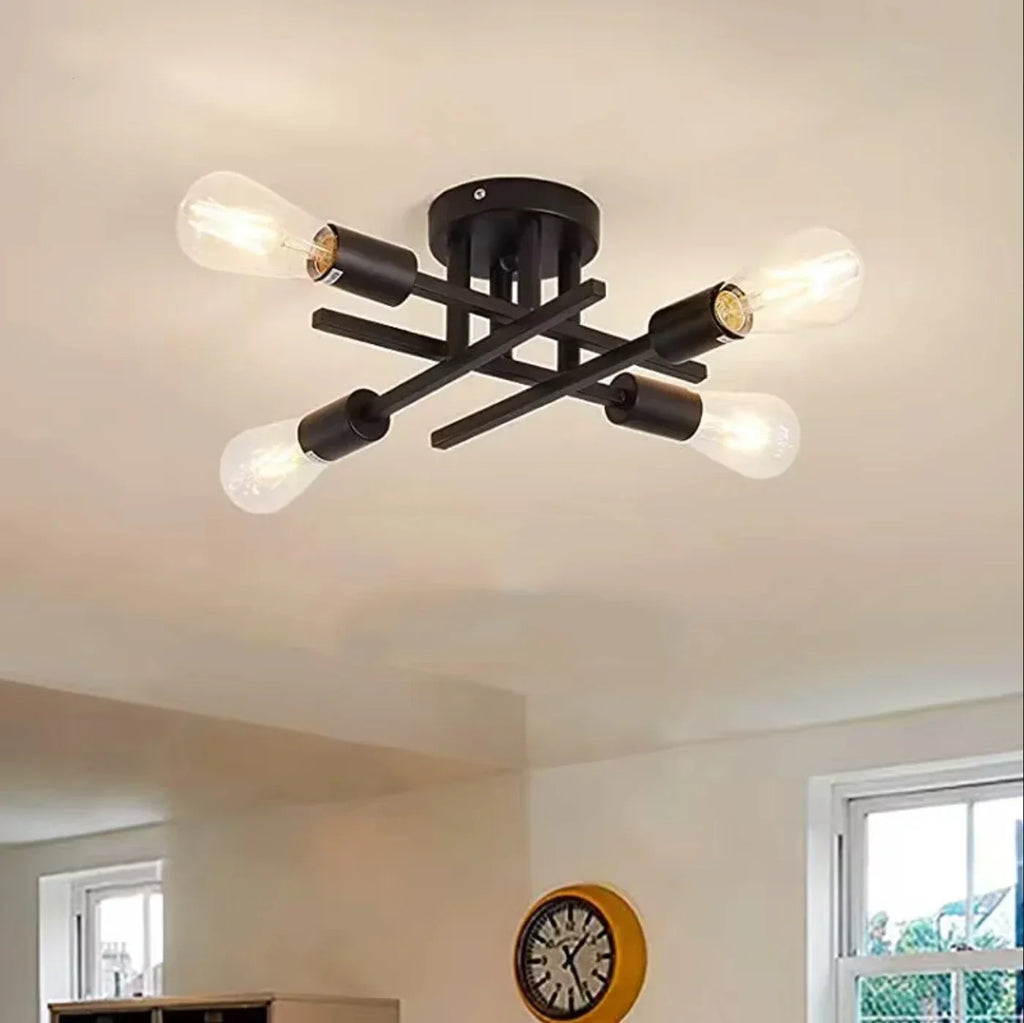Modern LED Ceiling Lamp – Black Flower Aluminum Light Fixture LED Ceiling Lamp Qme