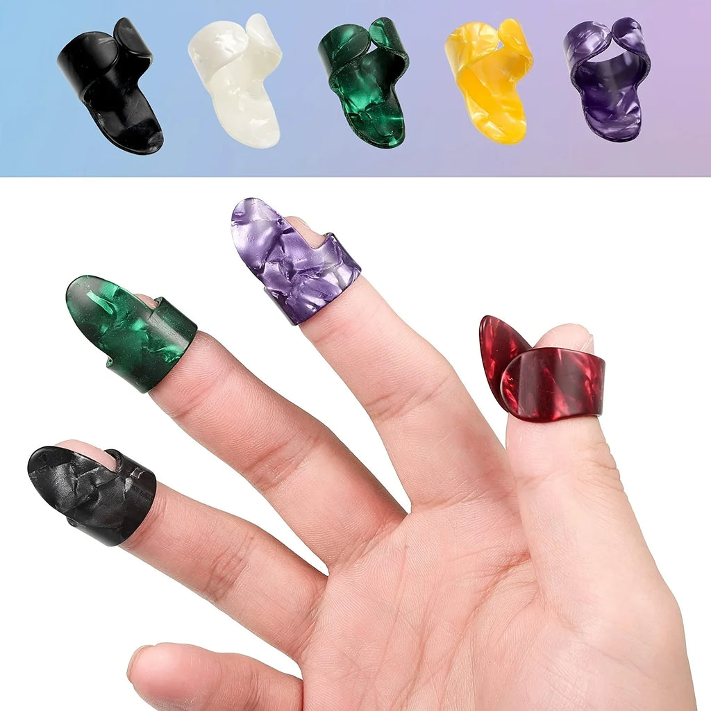 Celluloid Flat Thumb Finger Picks for Guitar & Ukulele – 12 Pack Guitar Finger Picks Qme