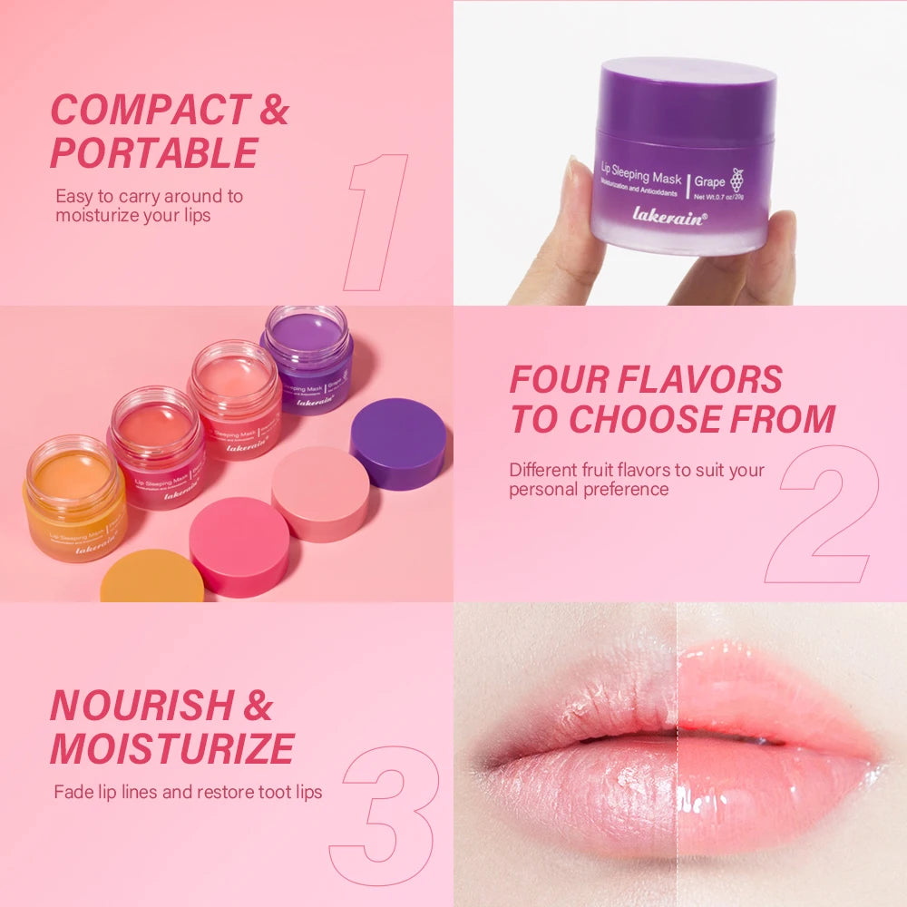 Lakerain 20g Sleeping Lip Mask – Overnight Moisturizing Lip Care Lip Sleeping Mask Qst