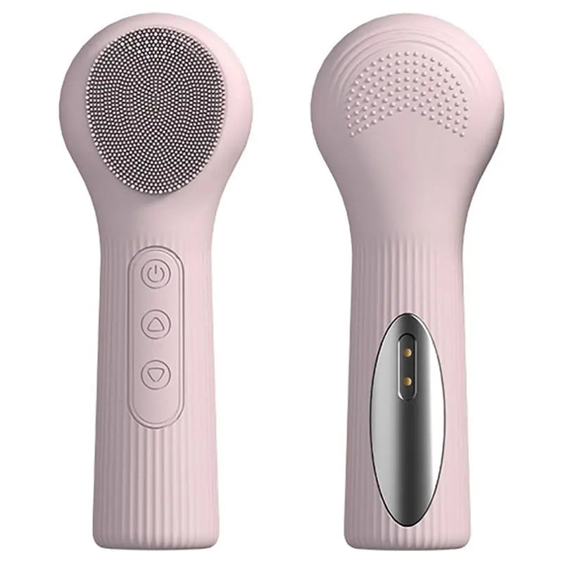 2-in-1 Electric Silicone Facial Cleansing Brush with Heat Massage Facial Cleansing Brush Qst