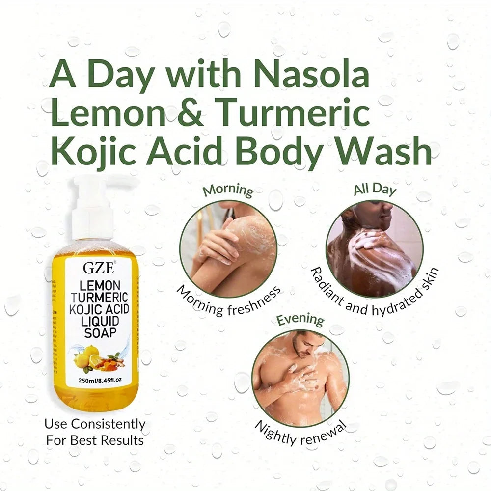 GZE Glow Lemon Turmeric Kojic Acid Liquid Soap | Brightening Brightening Liquid Soap Qme