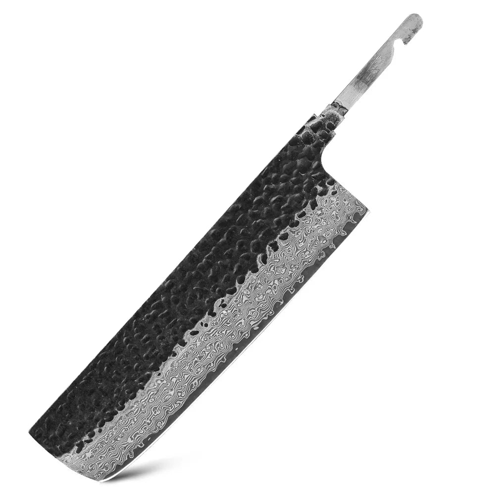 TURWHO Damascus Steel Blade Blank – DIY Nakiri Santoku Chef Knife Damascus Knife Blank Qst PURPLE