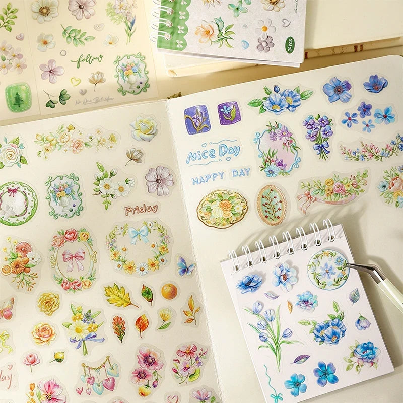 Wreath Rose Stickers for Journaling, Card Making & Decor Decorative Stickers Qme