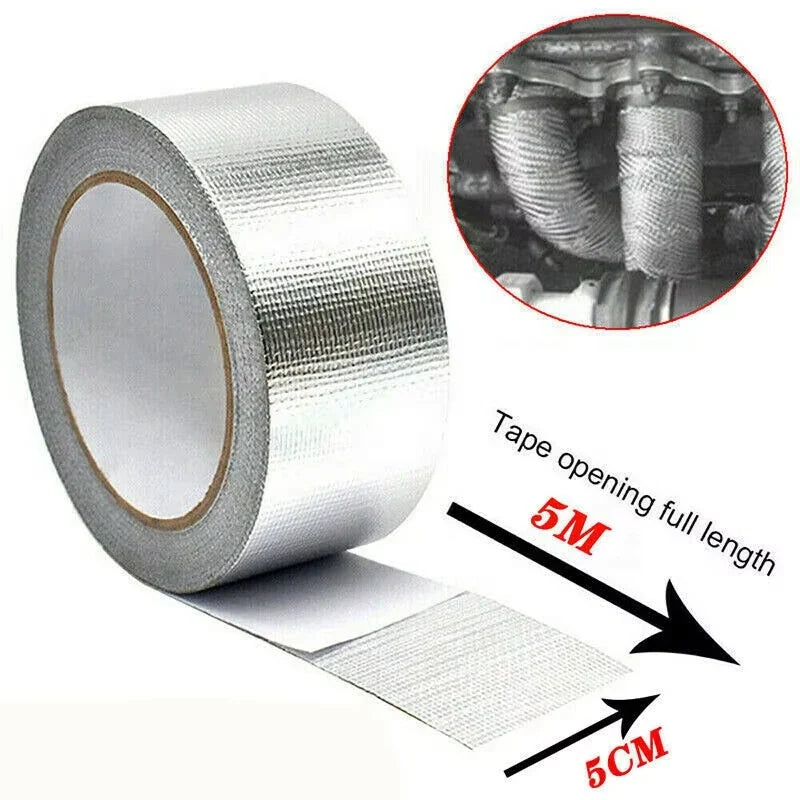 5m Silver Heat Resistant Exhaust Pipe Insulation Tape Exhaust Insulation Tape Qme Default Title