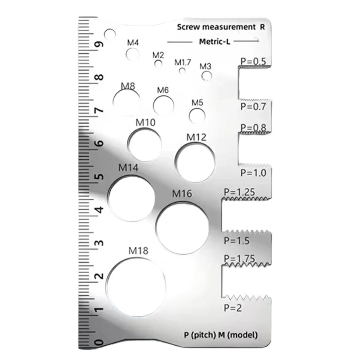 Stainless Steel Thread Gauge Screw Ruler – Woodworking Tool Thread Gauge Ruler Qme
