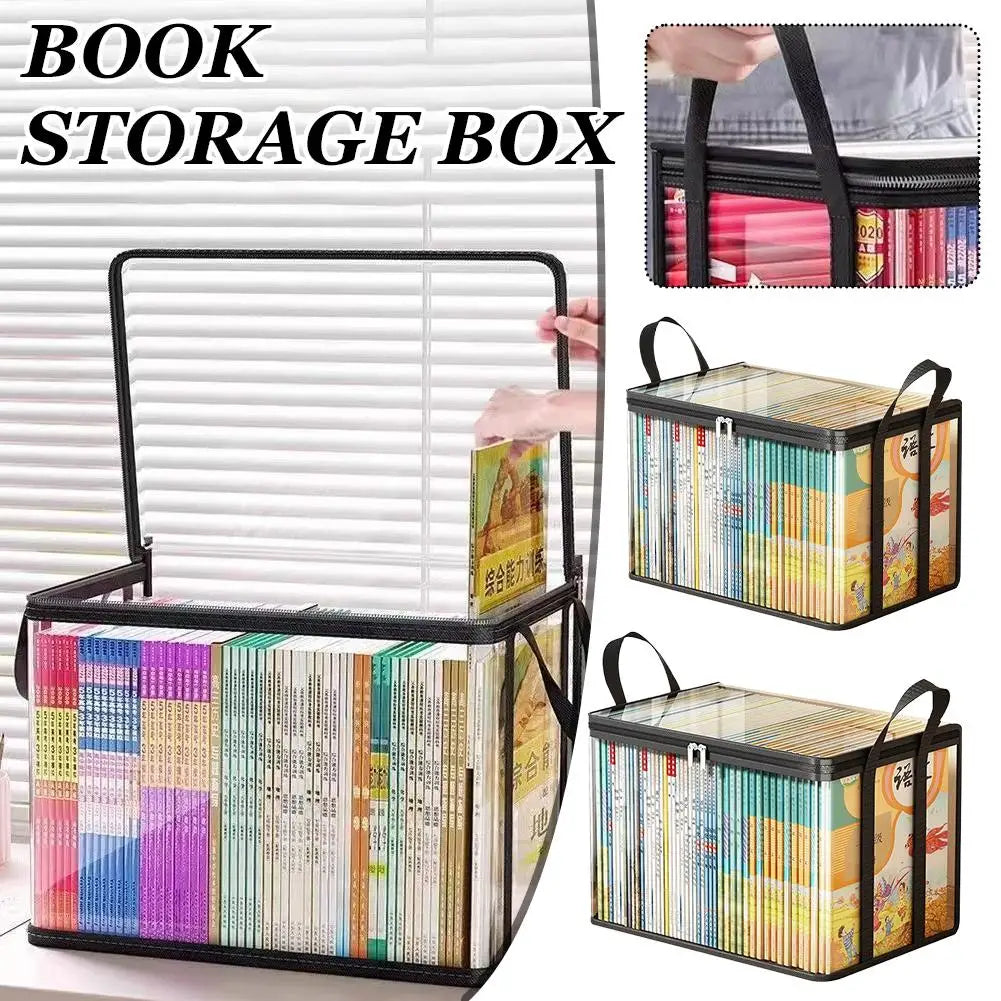 Foldable Waterproof Book Storage Box – Large Capacity Organizer Foldable Storage Box Qme
