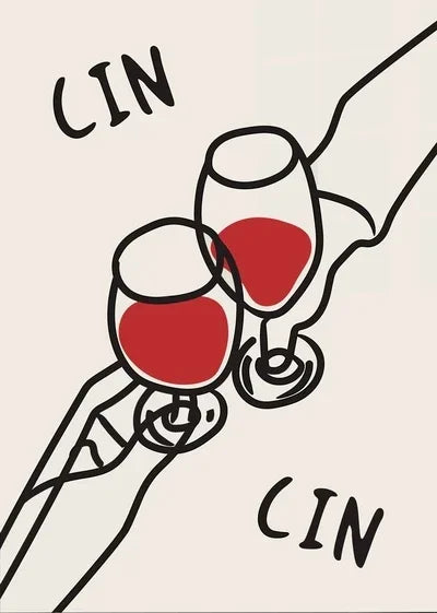 Wine & Pasta Night Retro Canvas Poster – Bar Cart Wall Art Canvas Wall Poster Qst 9 50x70cm Unframed