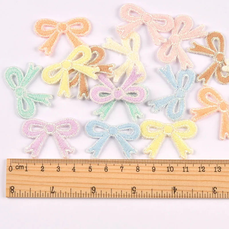 Knitted Bow Cloth Patches Mixed Colors – Sewing & Craft Decor Fabric Bow Patches Qme