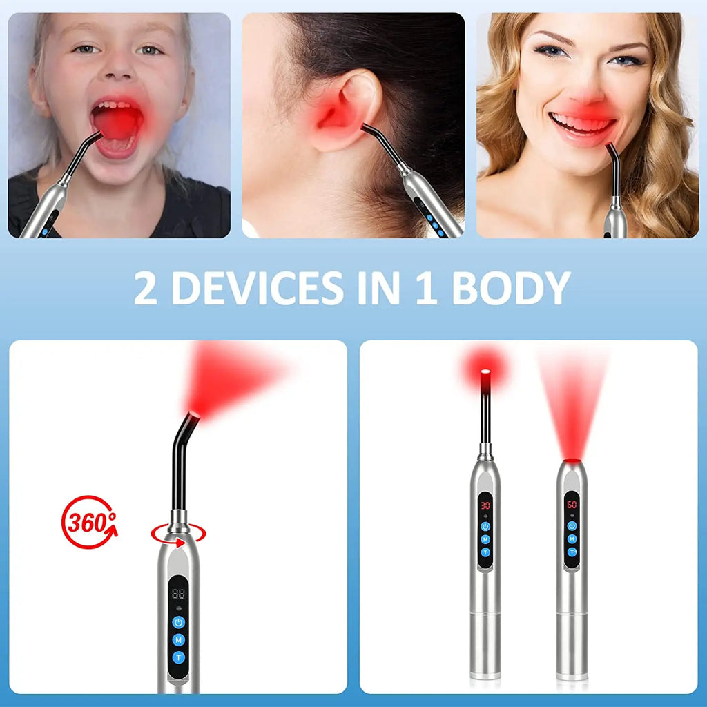 Red Light Therapy Device 660nm 850nm LED Wand – Oral & Body LED Light Therapy Device Qst
