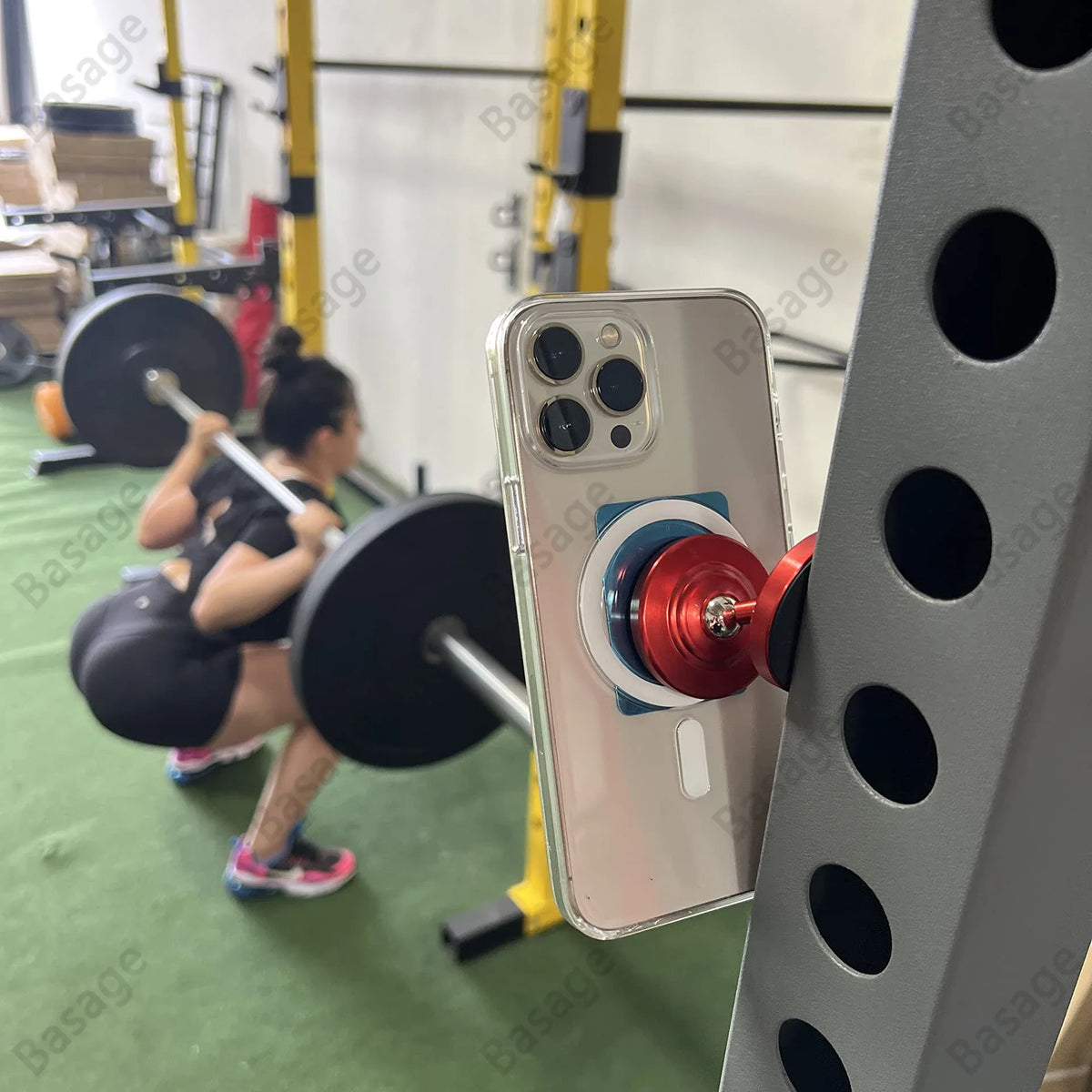 Dual Magnetic Gym Phone Holder – 360° Double-Sided Mount Magnetic Phone Mount Qme