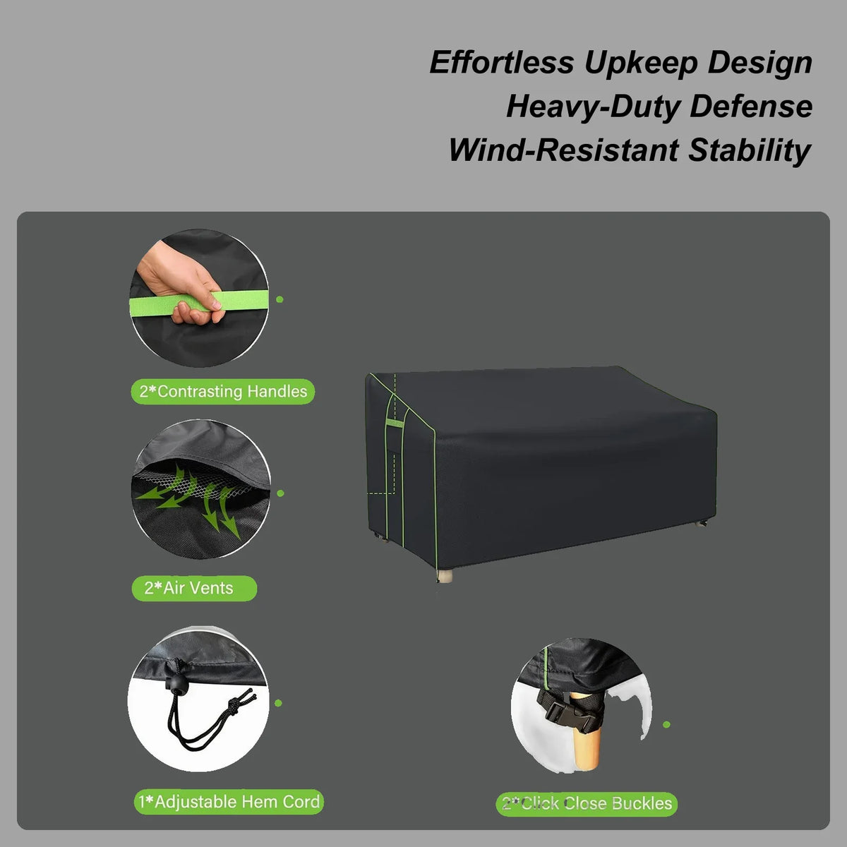 Outdoor Loveseat Cover – Weather-Resistant 2-Seater Protector Patio Furniture Cover Qme China Mainland