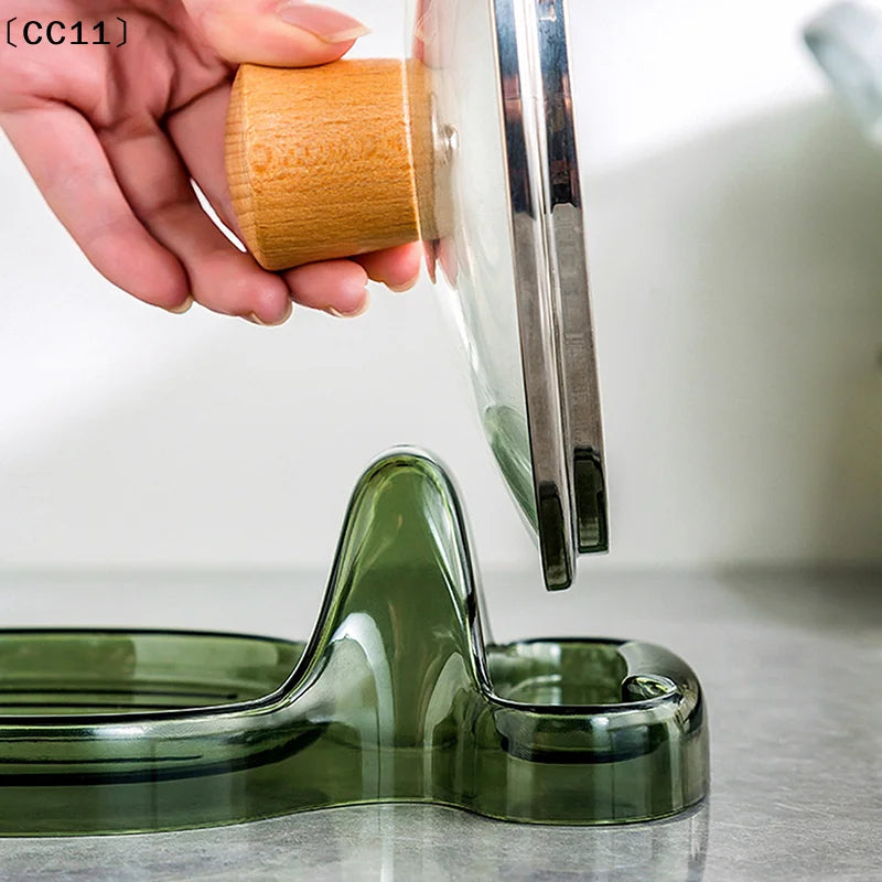 Silicone Pot Lid Holder & Drip Tray – No Drilling Needed Pot Lid Holder Qme