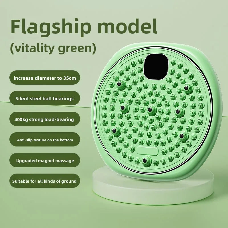 Magnetic Waist Twisting Disc with Foot Massage & Step Counter Waist Twisting Disc Qst Green-No counting