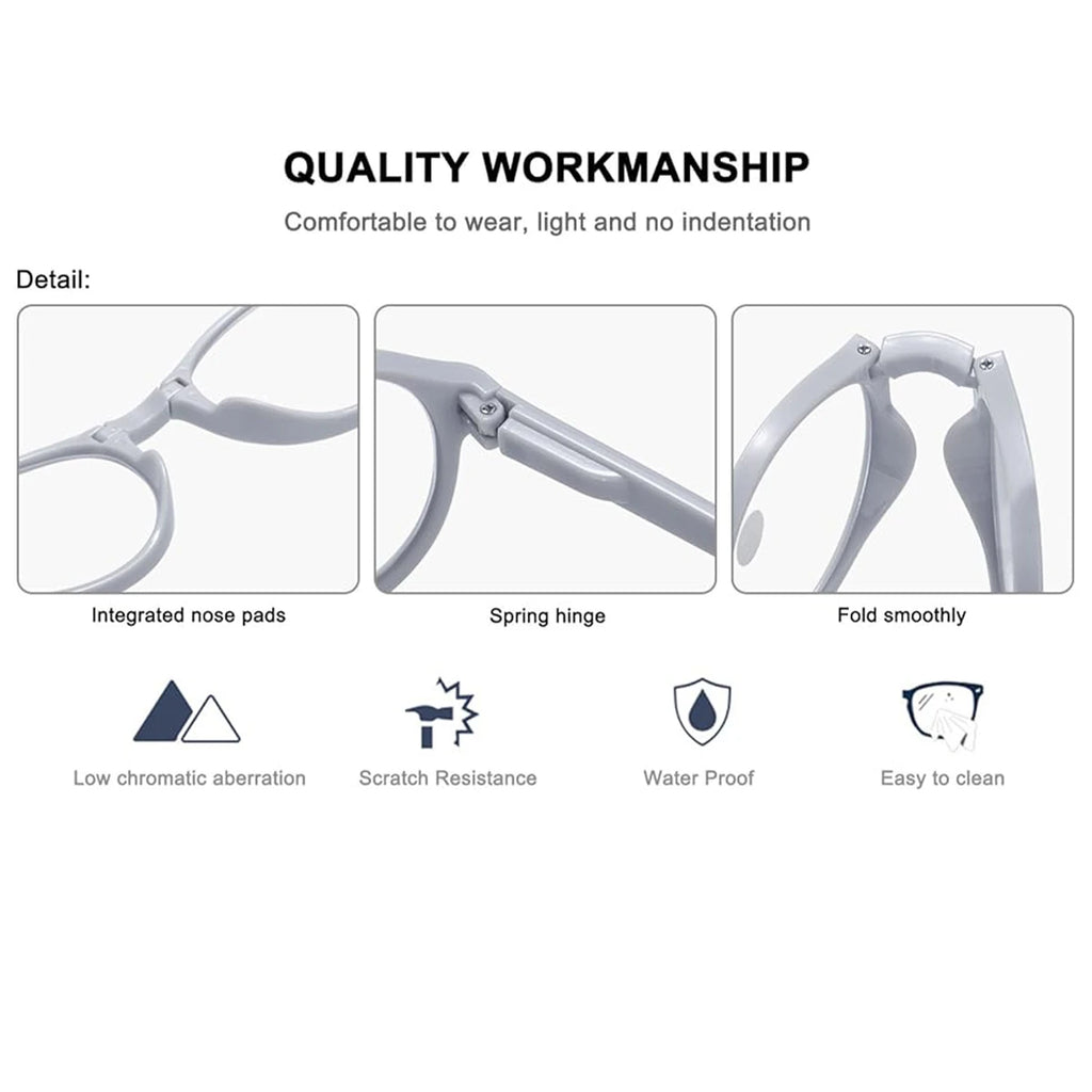 3-Pack VOPHA Smart Zoom Folding Reading Glasses | Adaptive Focus Reading Glasses Qst