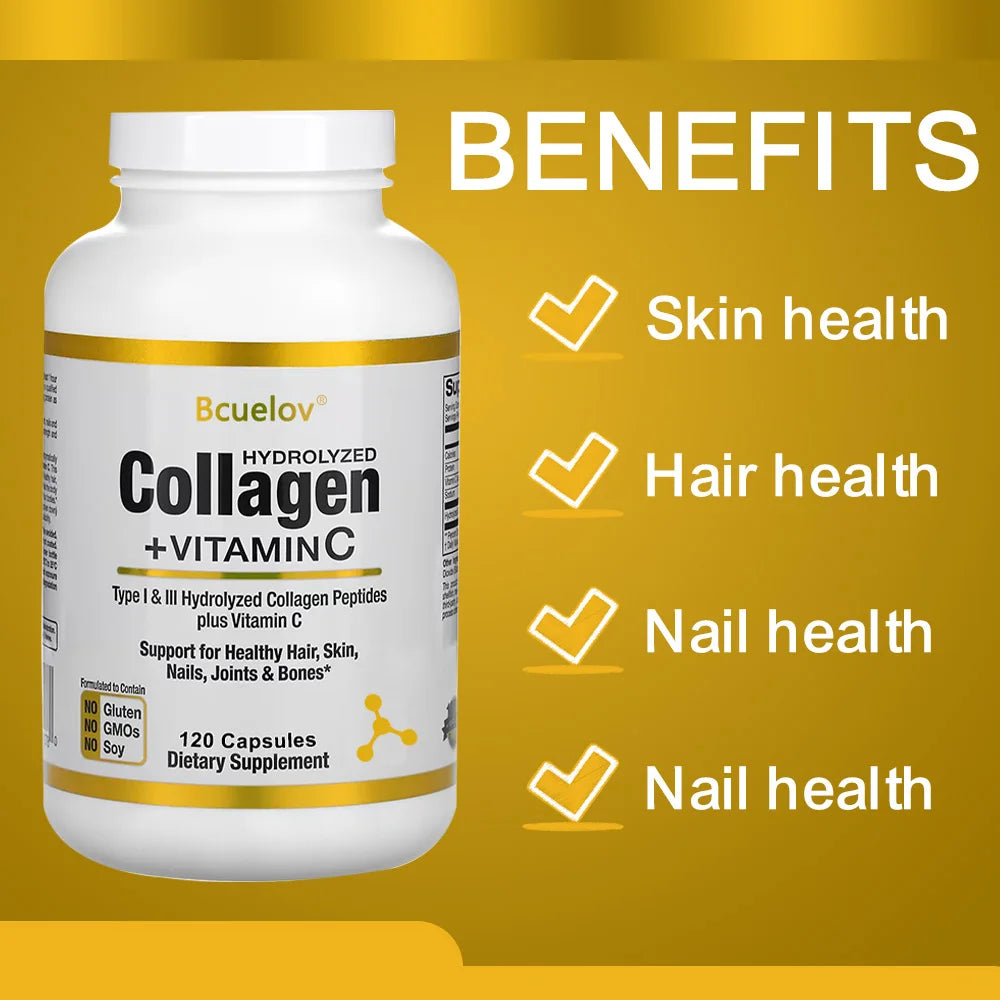 Marine Collagen Capsules – Skin, Hair, Nails & Joints | 120ct Collagen Supplement Qst