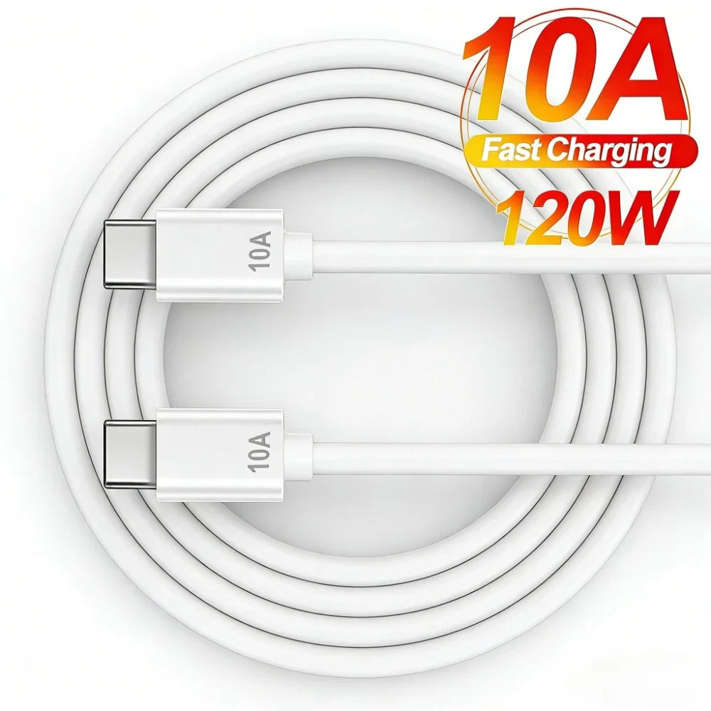 USB-C 120W 10A Fast Charging Cable – iPhone, Samsung & More USB-C Charging Cable Qme
