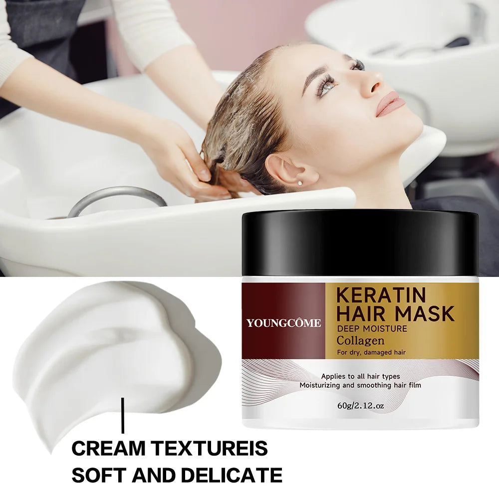YOUNGCOME Collagen Keratin Hair Mask 30g/60g – All Hair Types Hair Mask Treatment Qst