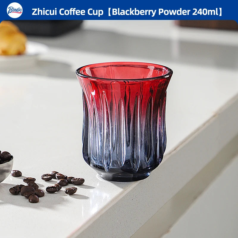 Bincoo Retro Glass Coffee Cup – Espresso Latte 90–400ml Glass Coffee Cup Qst Blackberry 240ml