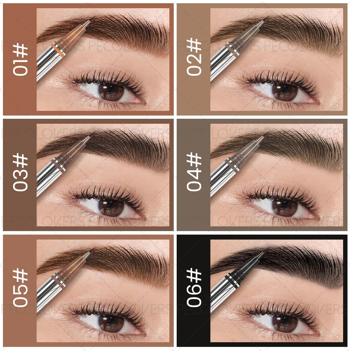 Waterproof Liquid Eyebrow Pencil – Black, Gray & Brown Brow Pen Liquid Eyebrow Pencil Qme