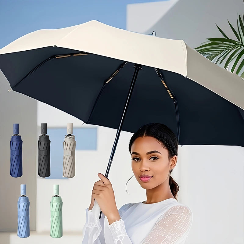 Automatic Windproof Folding Umbrella – Compact Travel Umbrella Windproof Travel Umbrella Qst