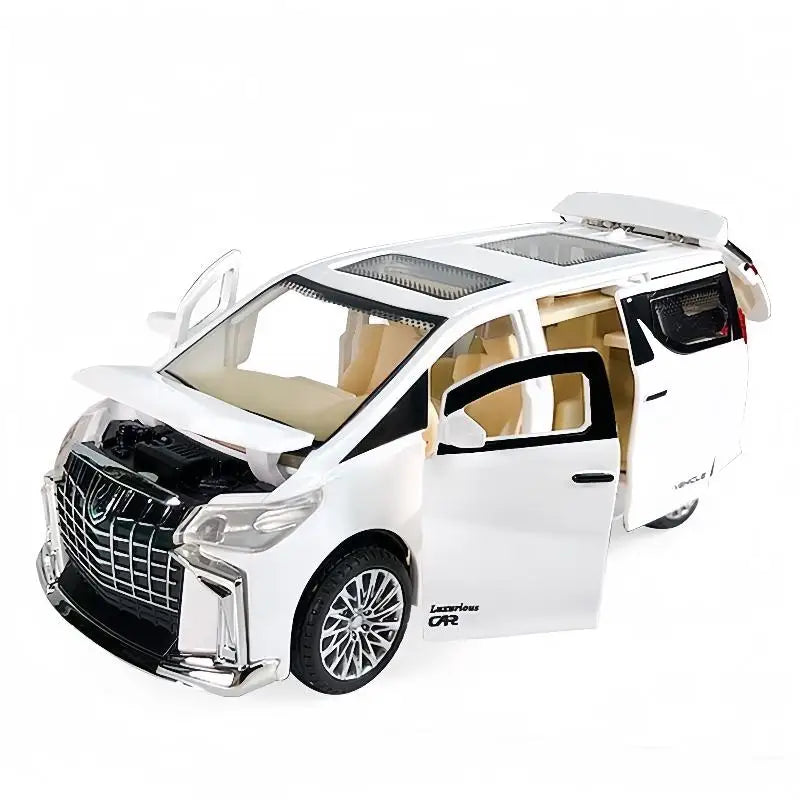Kids Pull-Back Commercial Car Toy with Lights & Sound Pull-Back Toy Car Qme White