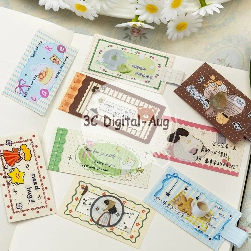 Vintage Border Note Stickers – Tear-Resistant DIY Scrapbooking Decorative Craft Stickers Qme