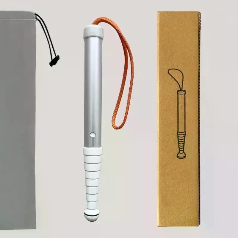 Telescopic Folding White Cane – Titanium, Anti-Slip & Reflective Folding Mobility Cane Qme