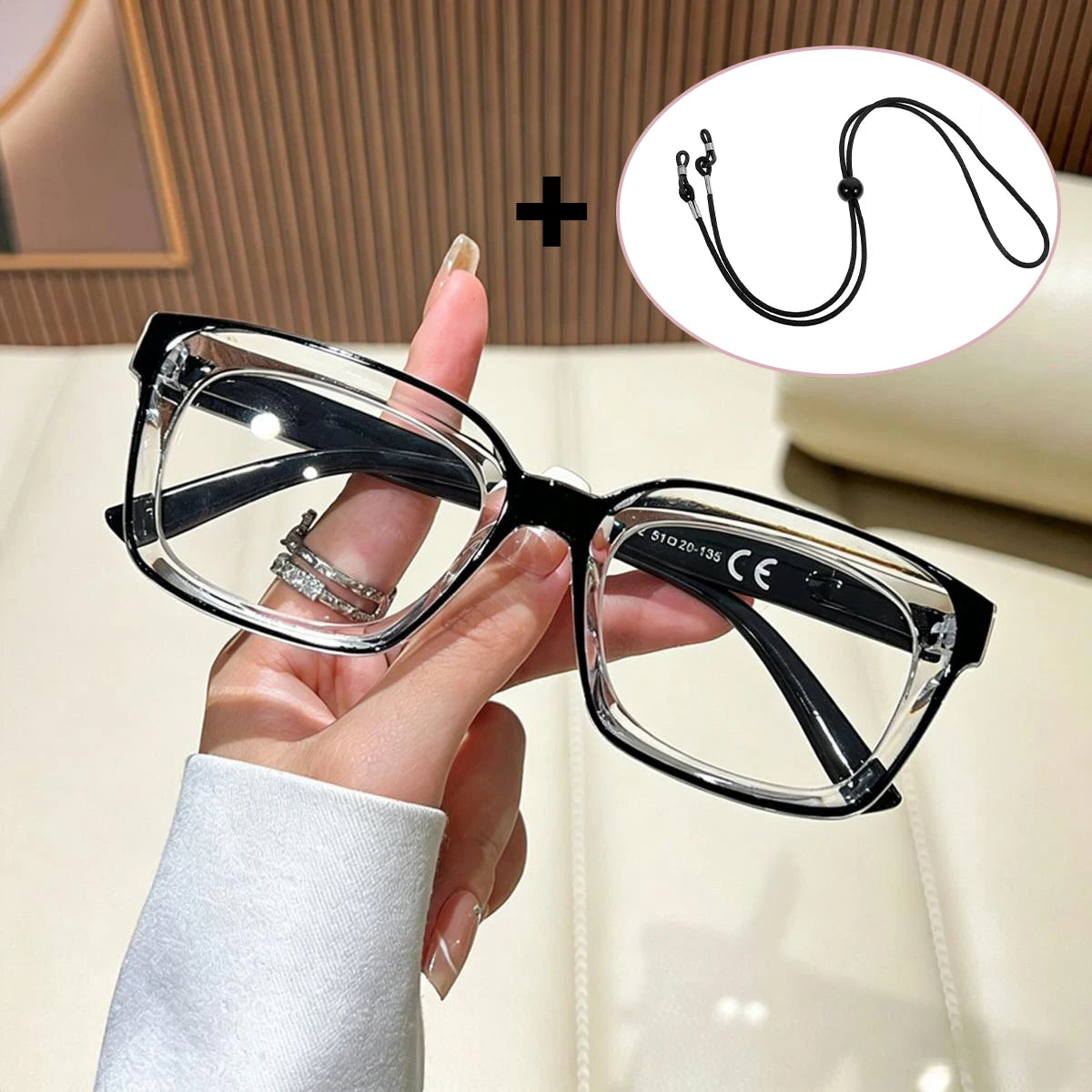 VOPHA Auto-Focus Blue Light Reading Glasses – Retro Square L29 Reading Glasses Qst Black