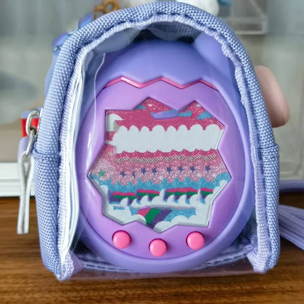 Tamagotchi Paradise Transparent Storage Bag & Lanyard Digital Pet Carry Bag Qme