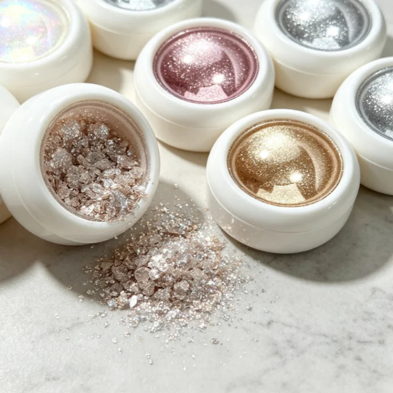 Moonlight Mirror Nail Chrome Powder – 6-Box Metallic Glitter Chrome Nail Powder Qme