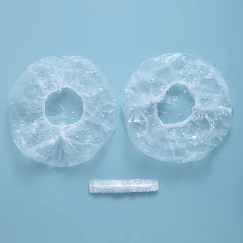 Disposable Shower Caps Waterproof PE Plastic – 100 pcs Spa Salon Disposable Shower Cap Qme