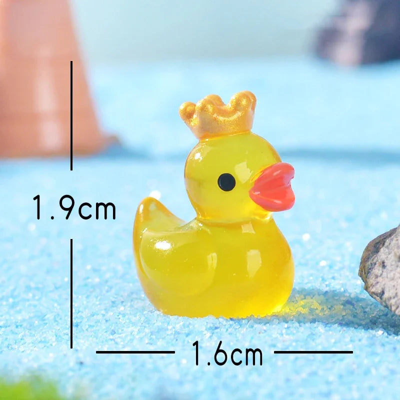 Luminous Resin Mini Yellow Duckling Miniatures – Glow Dark Resin Miniature Figurines Qme