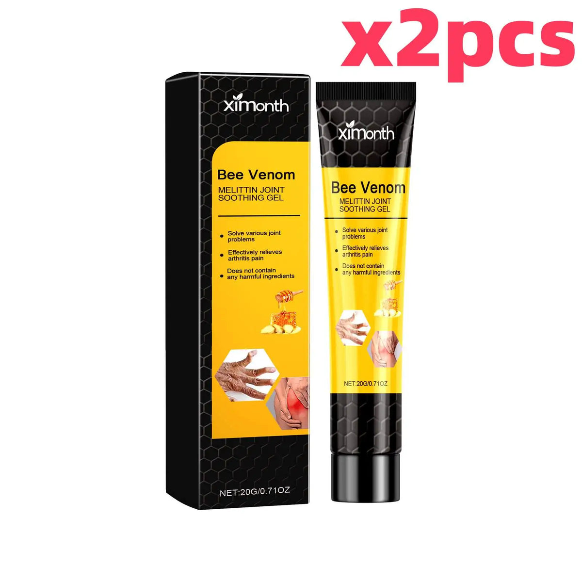 Ximonth Bee Venom Joint Care Gel – Natural Formula 20g/40g/60g Topical Body Gel Qst 40g Boxed