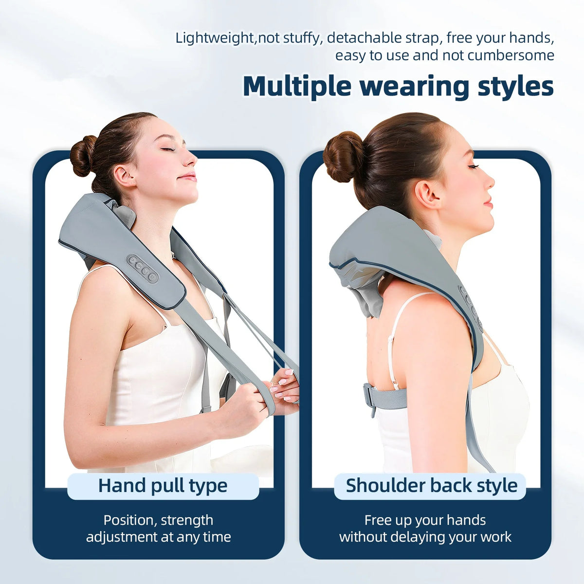 Foreverlily Wireless Neck & Shoulder Kneading Massage Shawl Neck Shoulder Massager Qst