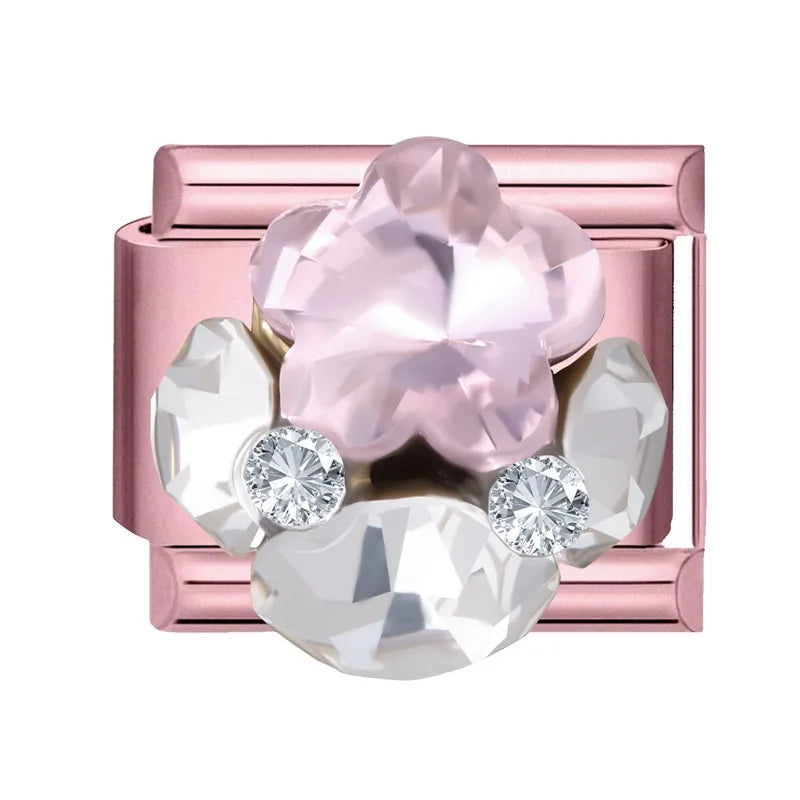 Zircon Bow & Star Italian Charm Links | Stainless Steel DIY Italian Charm Links Qme Style 27