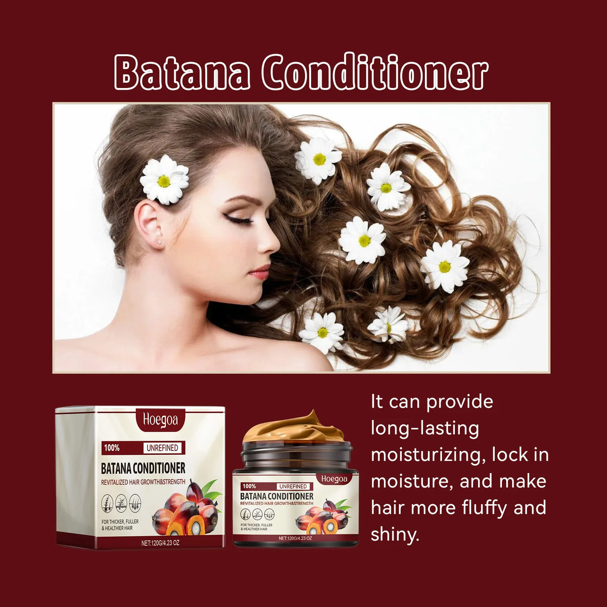HOEGOA Batana Oil Hair Conditioner – Smooth, Moisturize & Strengthen Hair Conditioner Qst
