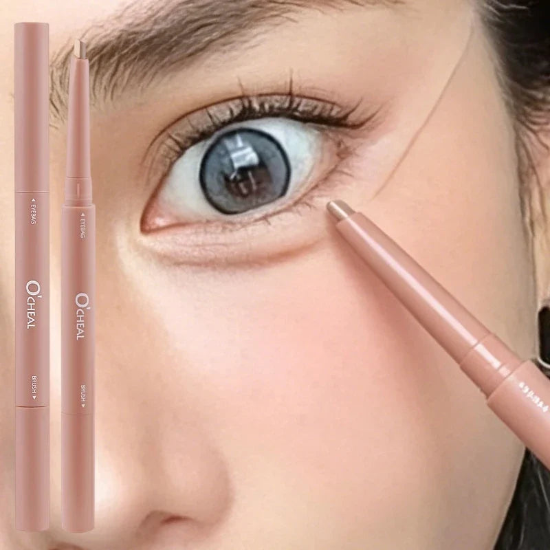 Double-Ended Lying Silkworm Pen – Matte & Shimmer Highlighter Eye Highlighter Pen Qme