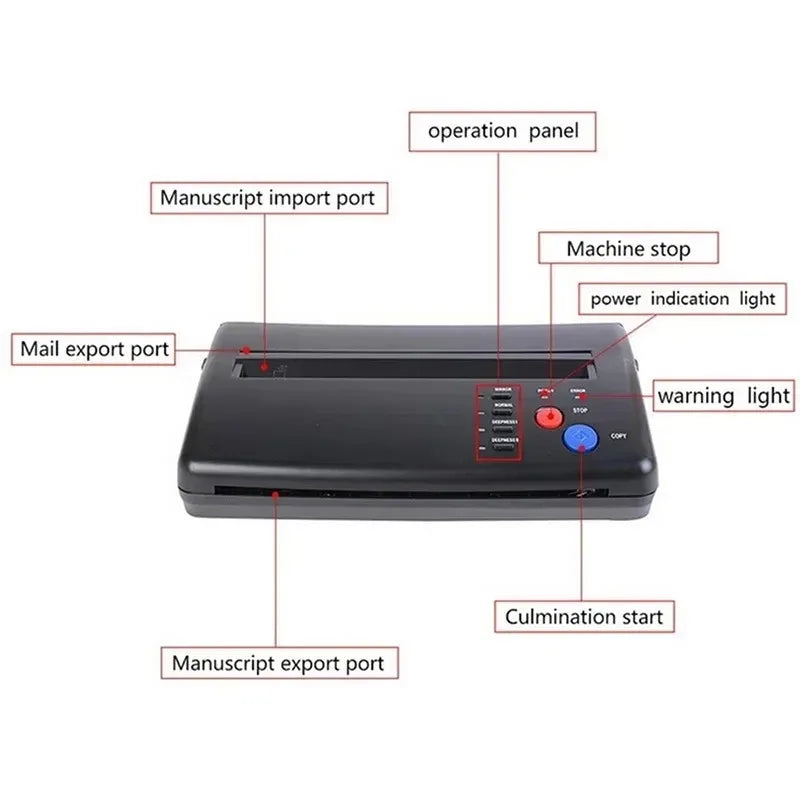 A4 Thermal Tattoo Stencil Transfer Machine | Professional Copier Tattoo Stencil Printer Qst