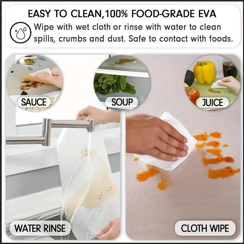 EVA Waterproof Refrigerator Liner Mats – Washable, BPA-Free, 4pcs Refrigerator Liner Mat Qme