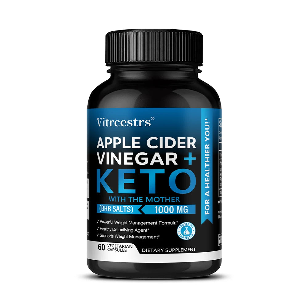 VITALXTRA Apple Cider Vinegar Keto Capsules | Non-GMO ACV Keto Supplement Qst 60 count-1 bottle